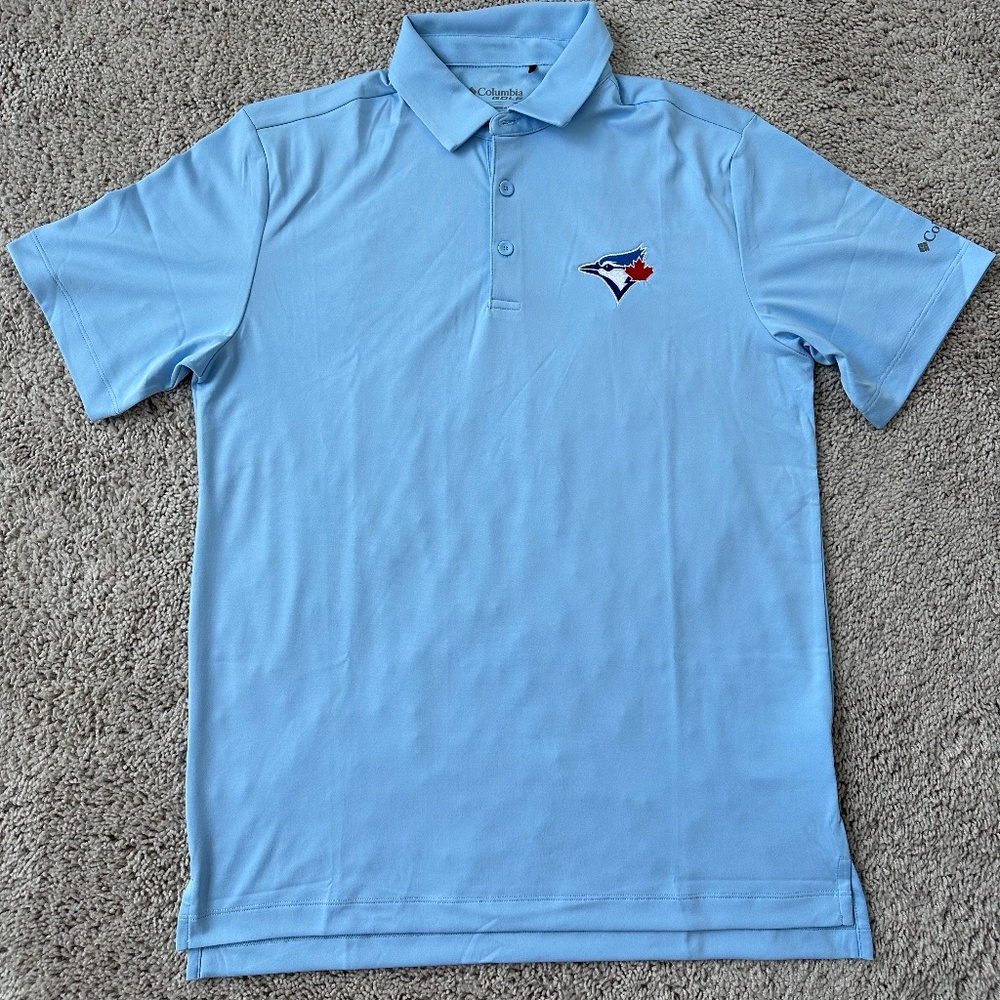 Men's Toronto Blue Jays Columbia Light Blue Omni-Wick Drive Polo
